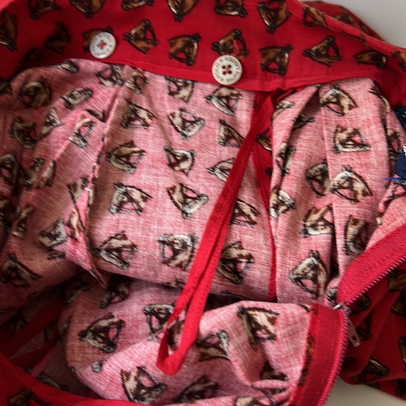 Vintage 80’s Ralph Lauren Blue Label Equestrian Flannel Midi Skirt Red Sz 6 - Picture 10 of 12